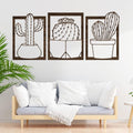 Framed Cactus Wooden Wall Art – Rustic Desert Home Decor, Nature Inspired Gift