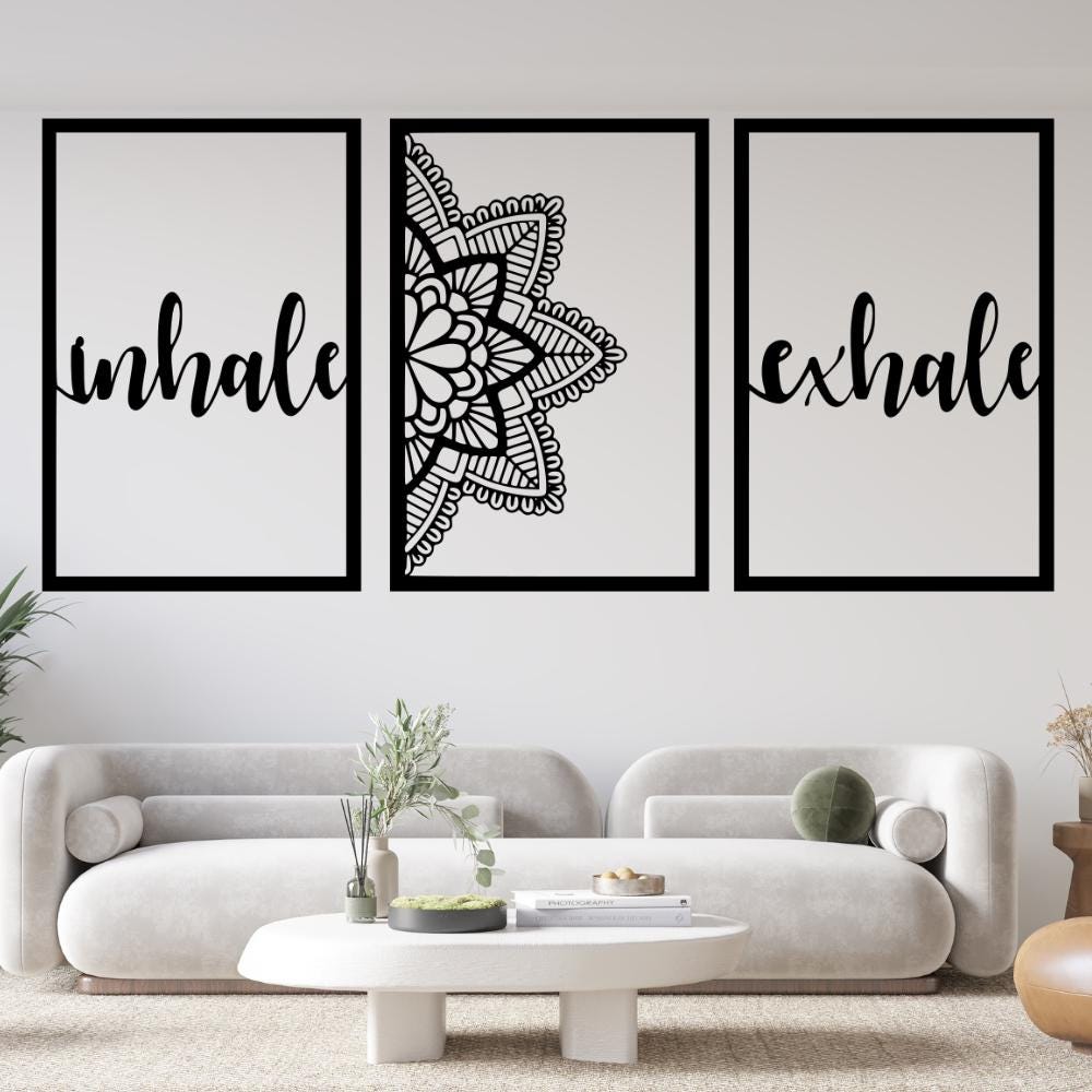 Three-Piece Wooden Wall Art Set, Natural Wood Home Decor, Modern Wall Hanging