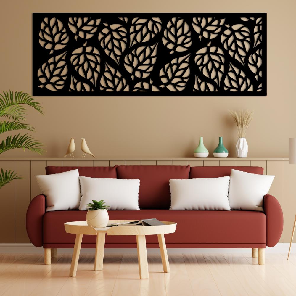 Wooden Leaf Wall Art, Minimal Botanical Wood Decor, Modern Nature Wall Hanging