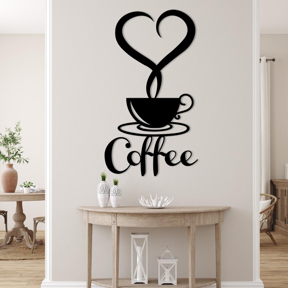 Wooden Coffee Cup Wall Art | Laser Cut Kitchen Decor, Modern Accent