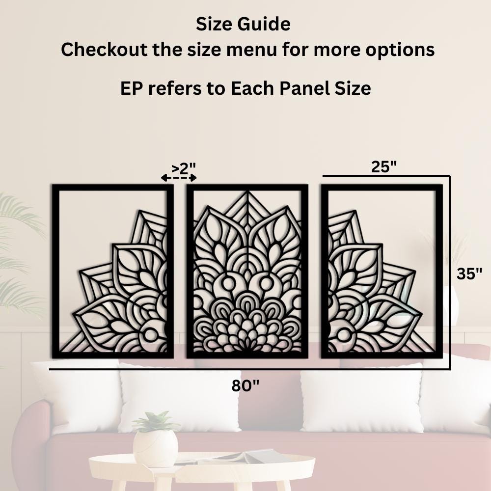 Set of 3 Floral Wood Wall Art Panels | Botanical Laser Cut Decor