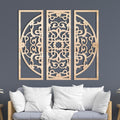 3 Piece Laser Cut Wooden Wall Art | Boho Nature Living Room Decor