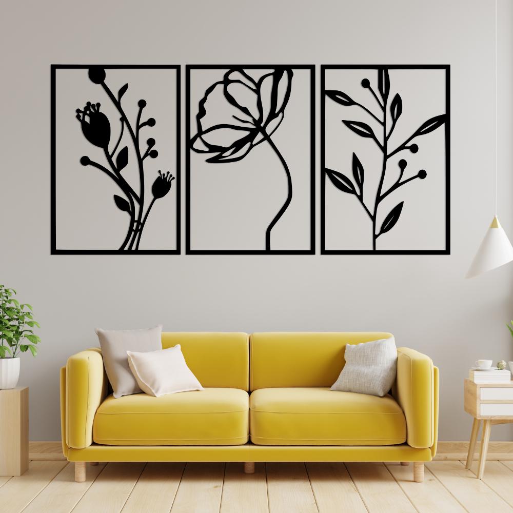 Flowers Wooden Wall Decor, Floral Wall Hangings, Large Flower Wall Art, Living Room Home Decor, Housewarming Gift