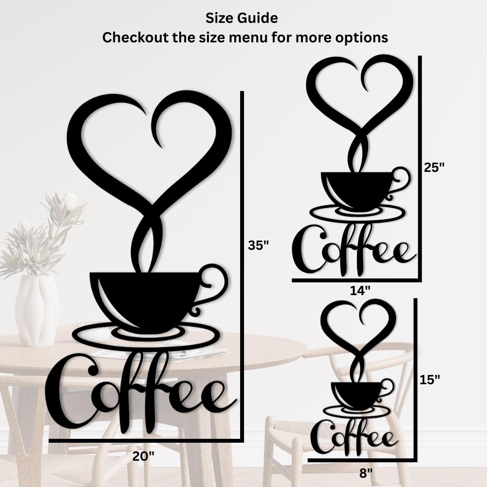 Wooden Coffee Cup Wall Art | Laser Cut Kitchen Decor, Modern Accent