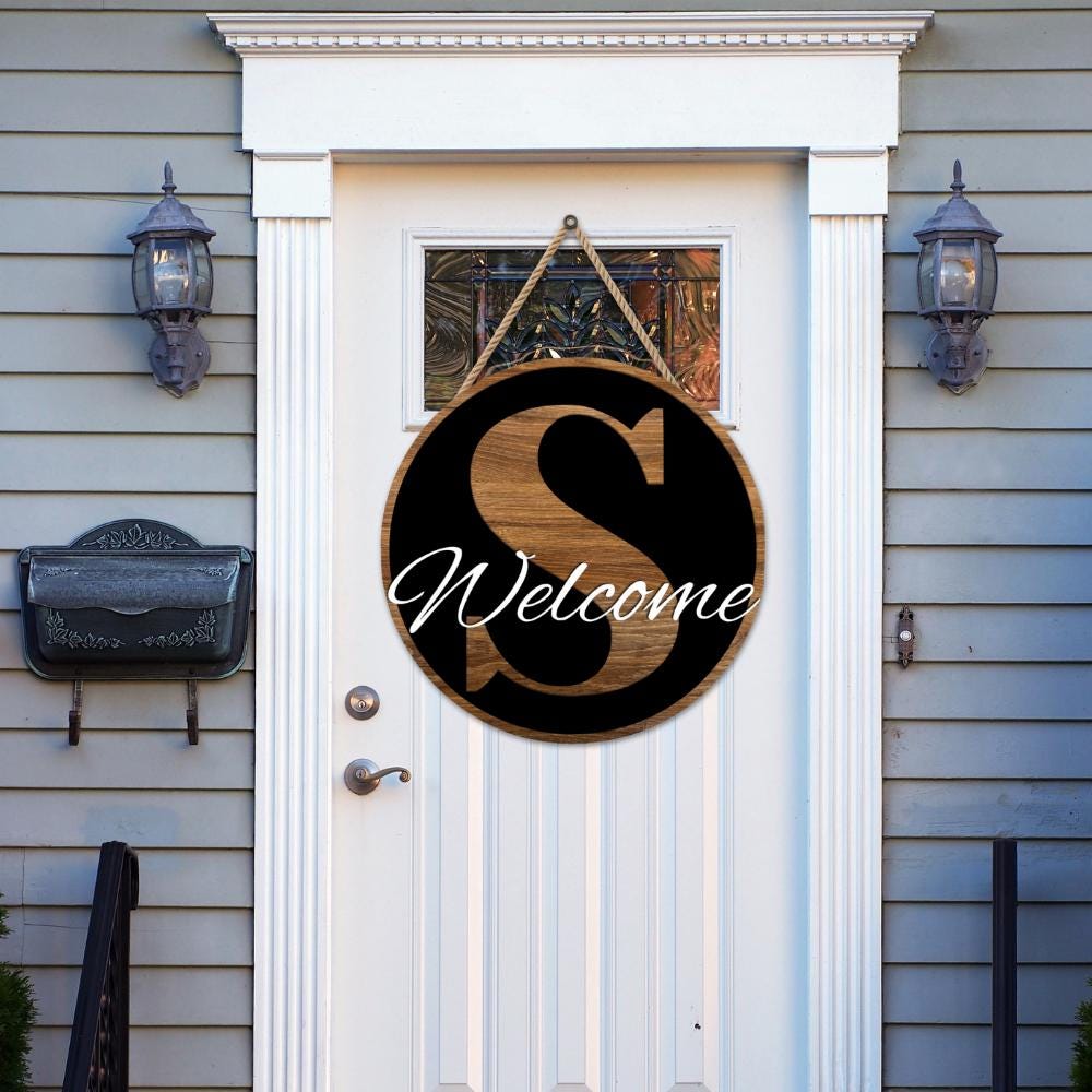 Custom Initial Sign – Personalized Outdoor Door Decor – Modern Monogram Sign