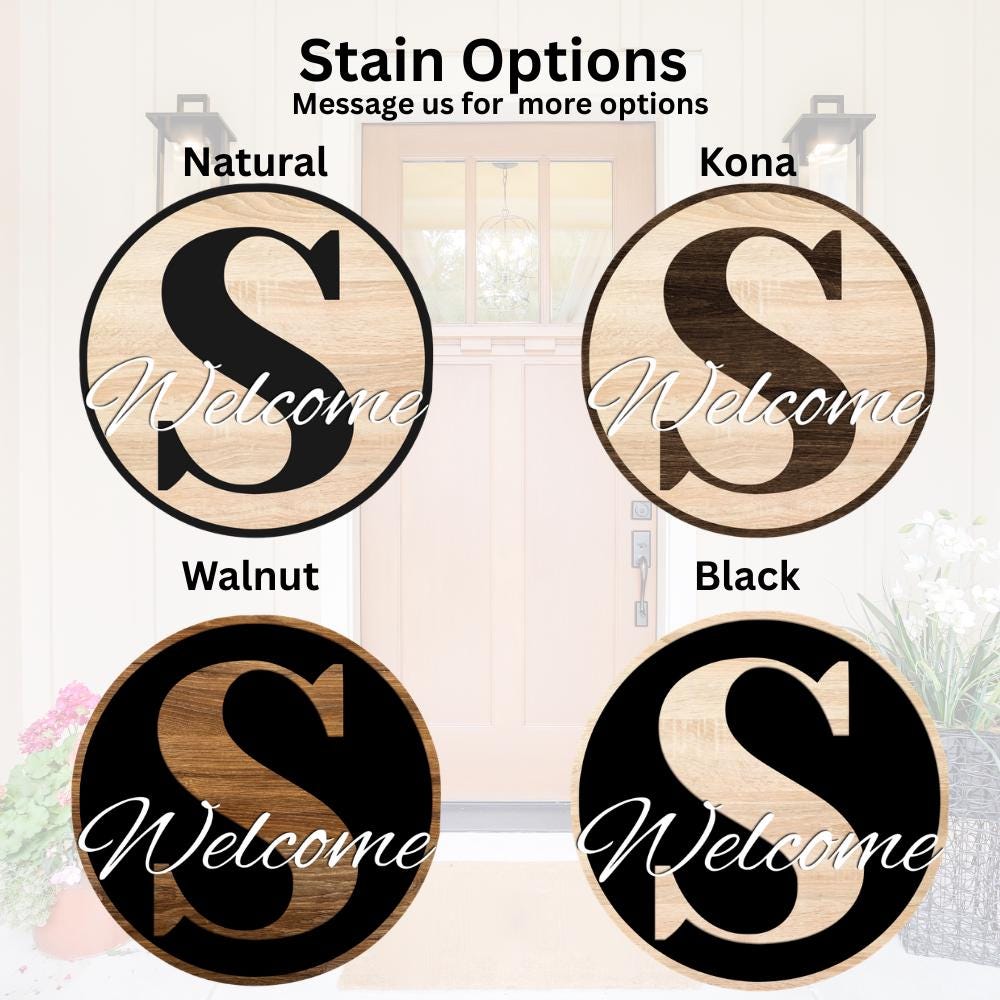 Custom Initial Sign – Personalized Outdoor Door Decor – Modern Monogram Sign