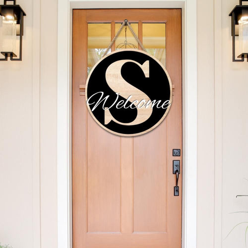 Custom Initial Sign – Personalized Outdoor Door Decor – Modern Monogram Sign