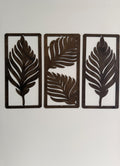 3 Panel Leaf Wooden Wall Art | Modern Boho Tropical Home Decor Set