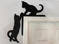 Wooden Climbing Cat Door Frame Decor | Silhouette Wall Art Set